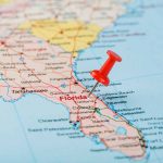 Map of Florida with red pin marker