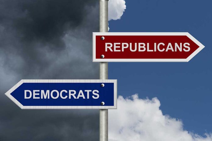161023688 featured image Red Republicans and blue Democrats signpost against sky