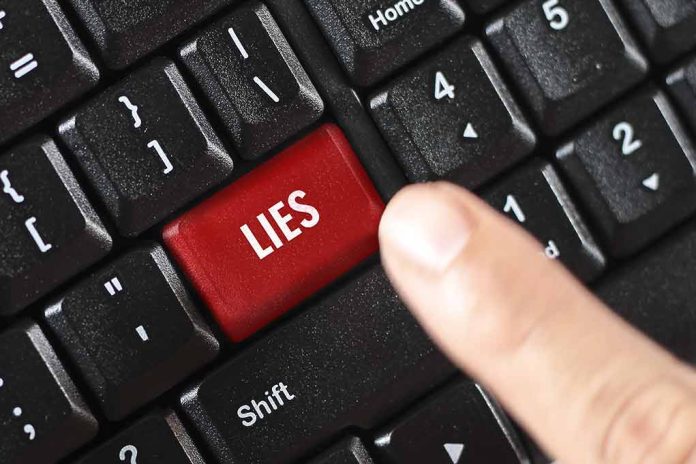 529290325 featured image Finger pressing lies key on keyboard.
