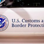 U S Customs and Border Protection vehicle logo and text