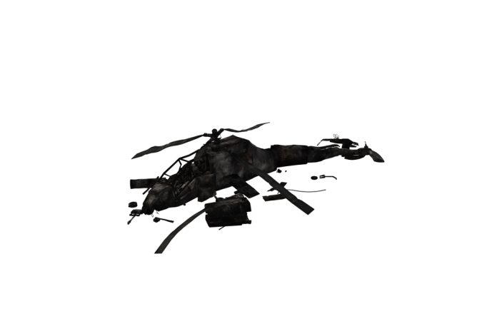 2344966293 featured image Disassembled black helicopter parts on white background