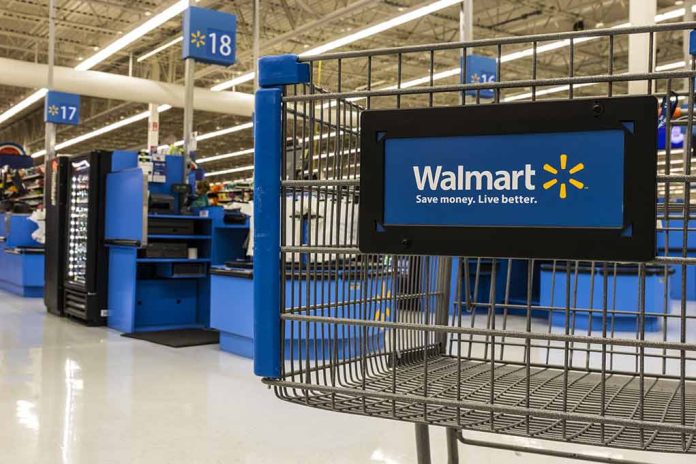 682617673 featured image Walmart shopping cart inside store near checkout aisl