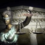 Supreme Court STUNS Florida—Immigration Crackdown Halted Blindfolded Lady Justice with scales, Supreme Court background