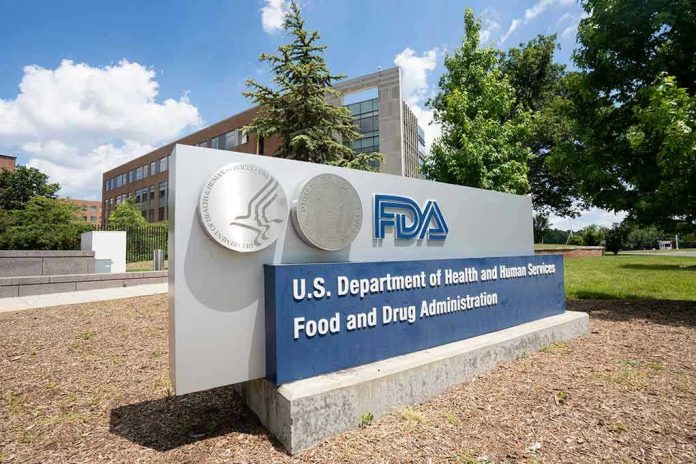 FDA building sign with blue sky background.