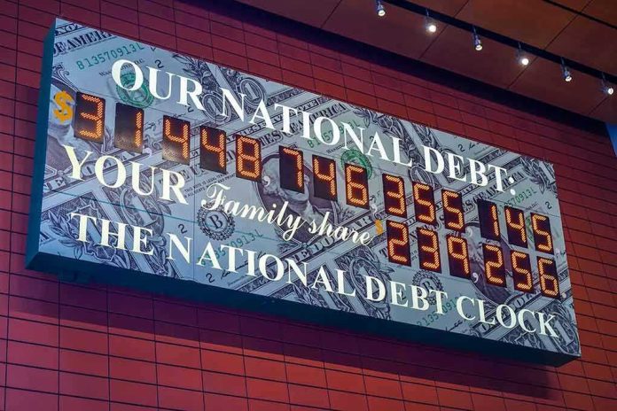 U.S. National Debt Clock displaying current debt figures.