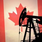 Trump BLOCKS Billion-Dollar Canadian Bridge Silhouette of an oil pump jack against a Canadian flag background