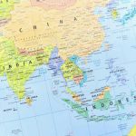 Iran Chaos Spikes Asia’s Biofuel Gamble Map of South and Southeast Asia countries.