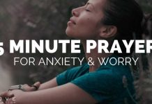 5 MINUTE PRAYER FOR ANXIETY & WORRY | Calm & Peaceful Prayer - Morning & Sleep Meditation