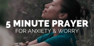 5 MINUTE PRAYER FOR ANXIETY & WORRY | Calm & Peaceful Prayer - Morning & Sleep Meditation