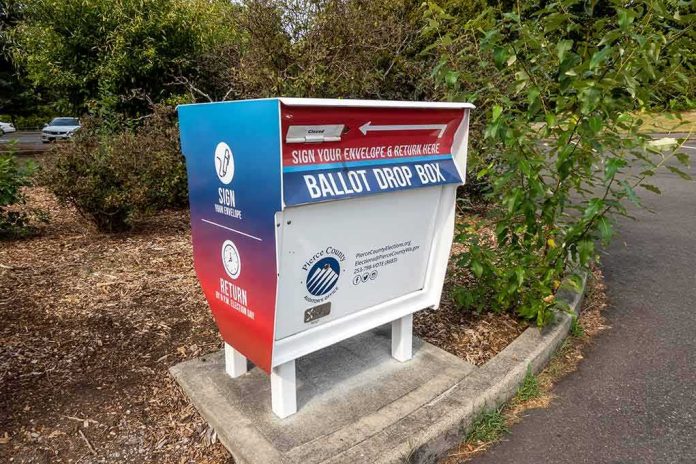 shutterstock_2035153988 Ballot drop box in a parking lot