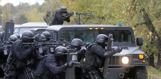 Rubio’s Terror Pivot Stuns Washington Tactical police team advances from armored vehicle with shields and rifles