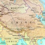 Map of China and surrounding countries in East and South Asia