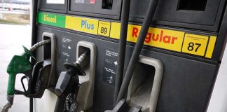 Farm Margins CRUSHED By Diesel Shock Gas station pumps for diesel, plus, and regular fuel.