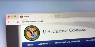 U.S. Central Command website open in a browser tab