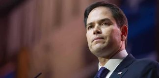 Fired DeSantis Aide Lands TOP Job With Rubio man in suit speaking at podium
