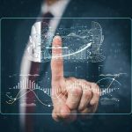 Microsoft’s CEO Warns Own Staff About AI Safety Businessperson touching virtual AI and data analytics interface