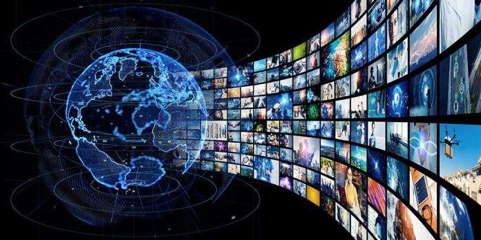shutterstock_2644480887-7 Digital globe with curved wall of multimedia screens