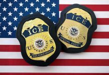 16,000 ICE Detainees Disappear From Online Locator ICE badges on an American flag background