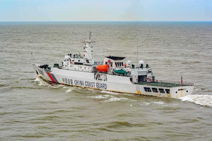 shutterstock_694668448 China Coast Guard patrol ship at sea