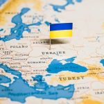Ukraine Blames America After Deadly Russian STRIKE Ukraine flag pin on a map of Eastern Europe